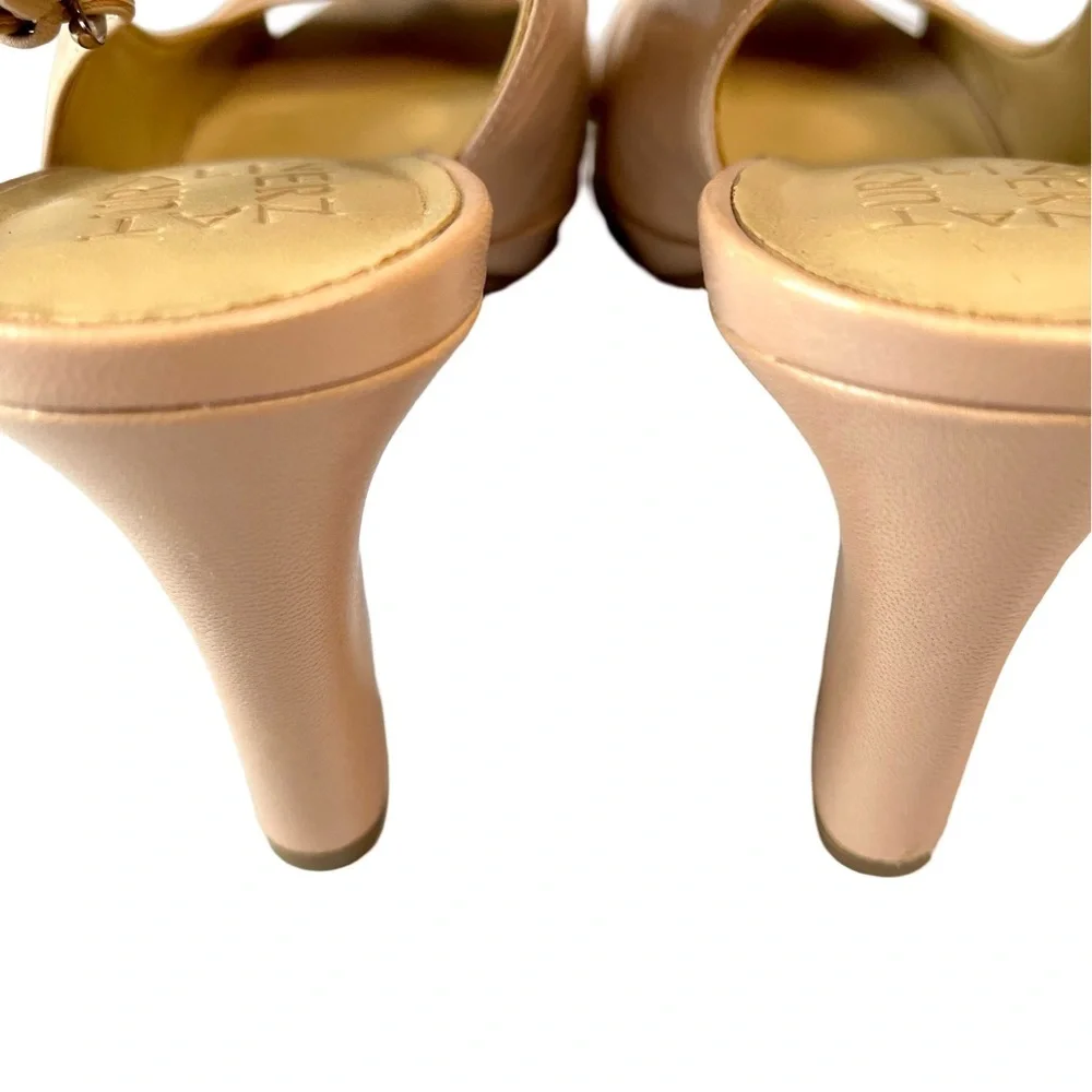 Naturalizer Ferris Rosey Taupe Leather Fashion Sandals Sz8 Platform Block Heel - Picture 6 of 11